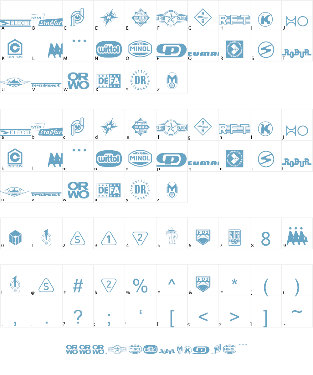 Präsent 60 Font Character